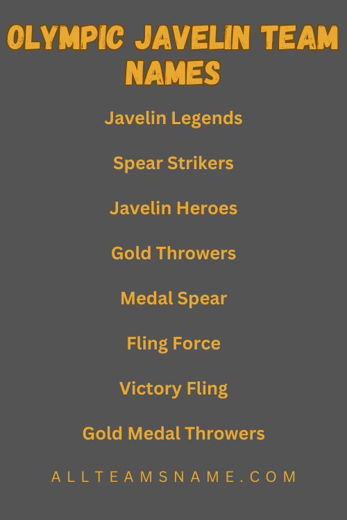 Olympic Javelin Team Names