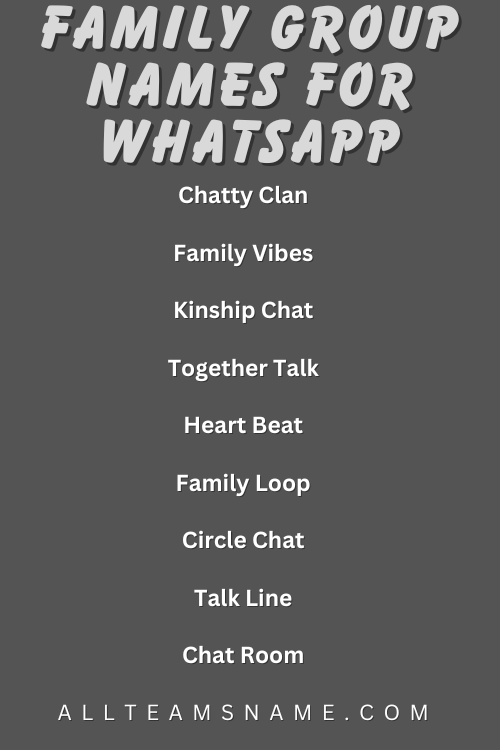 Family Group Names For WhatsApp