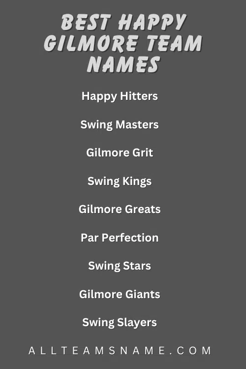 Best Happy Gilmore Team Names