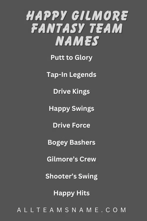 Happy Gilmore Fantasy Team Names