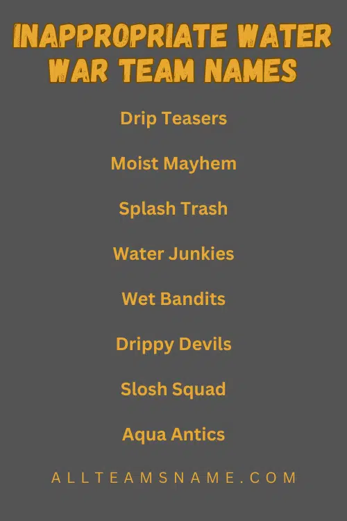 Inappropriate Water War Team Names