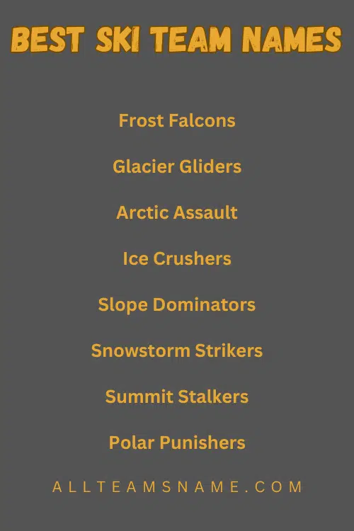 Best Ski Team Names