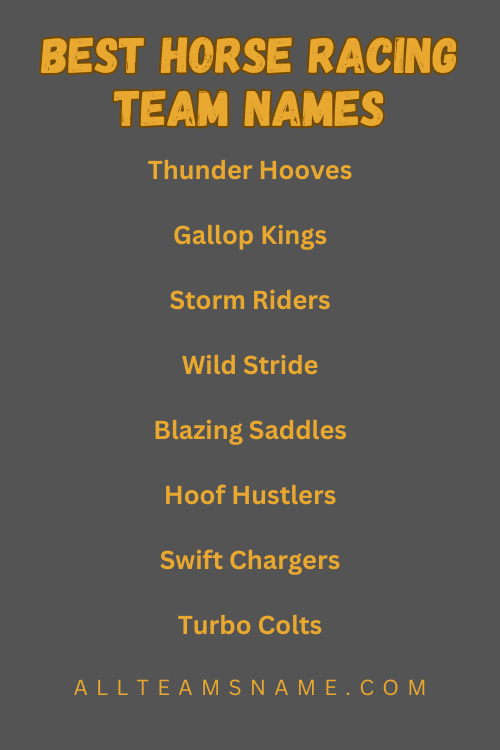 Best Horse Racing Team Names
