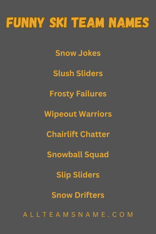 Funny Ski Team Names