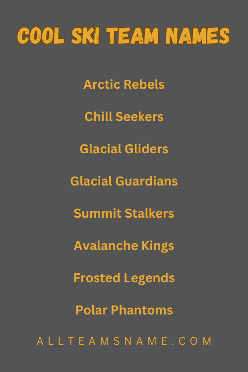 Cool Ski Team Names