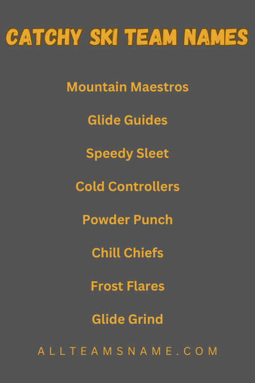 Catchy Ski Team Names