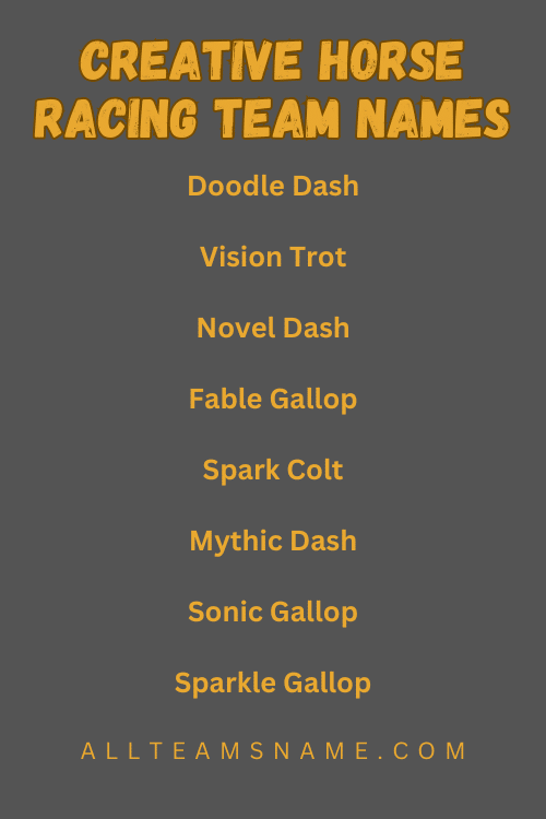 Creative Horse Racing Team Names