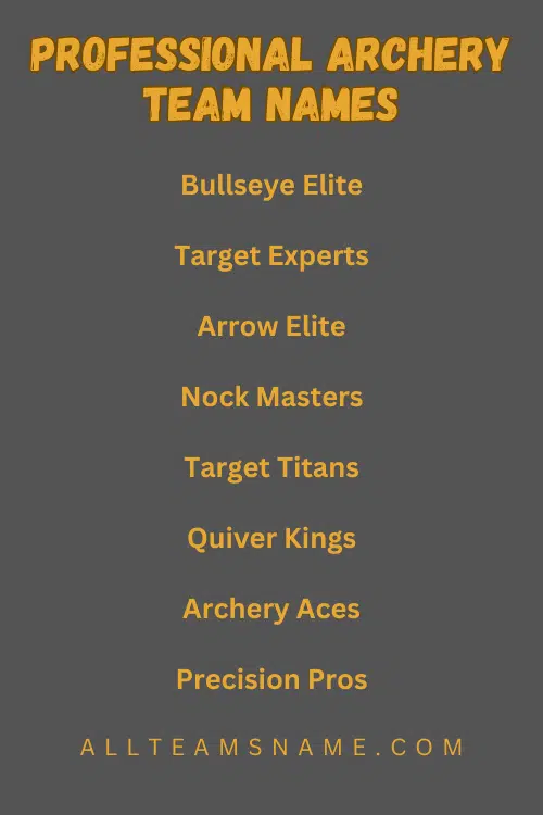 Professional Archery Team Names