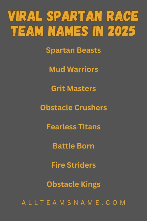 Viral Spartan Race Team Names in 2025