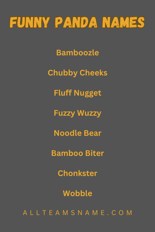 Funny Panda Names
