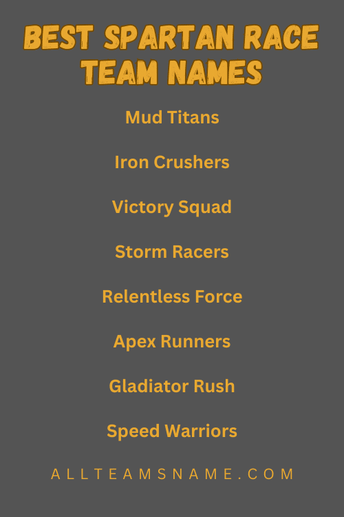 Best Spartan Race Team Names