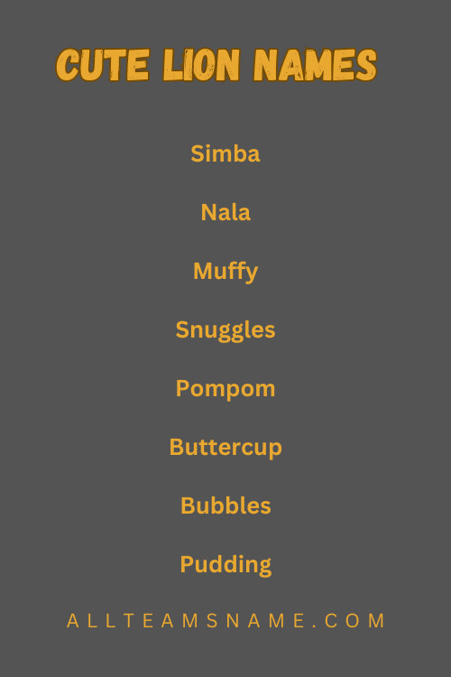 Cute Lion Names