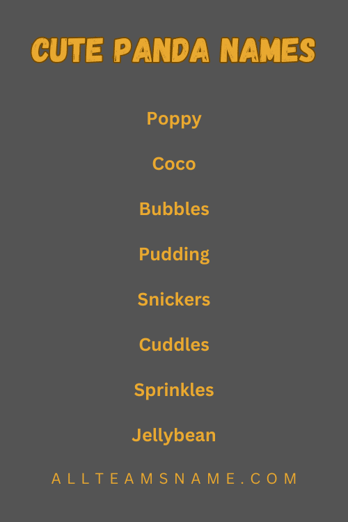 Cute Panda Names