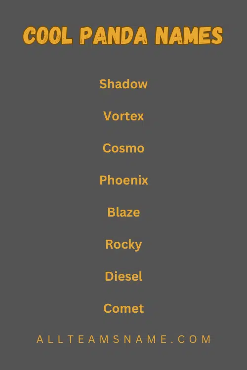 Cool Panda Names