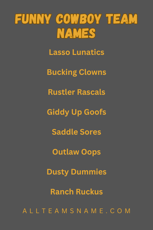 Funny Cowboy Team Names