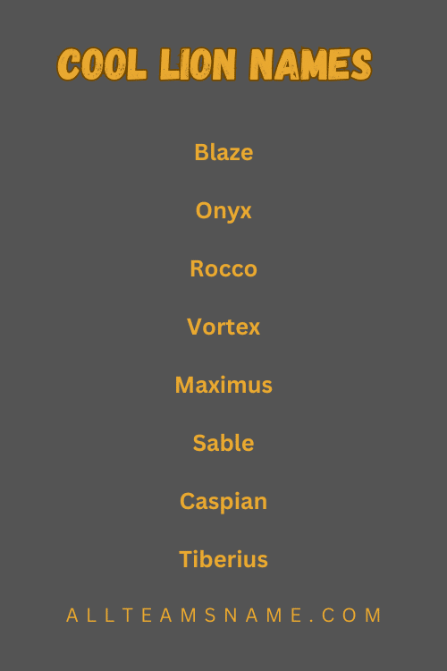 Cool Lion Names
