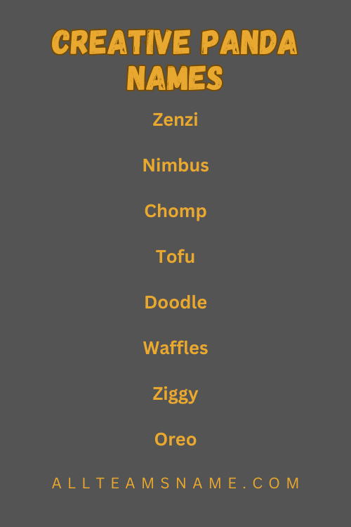 Creative Panda Names