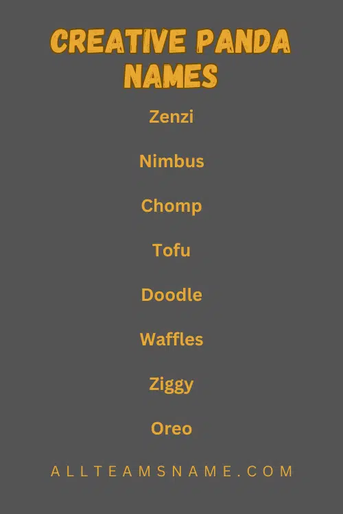 Creative Panda Names
