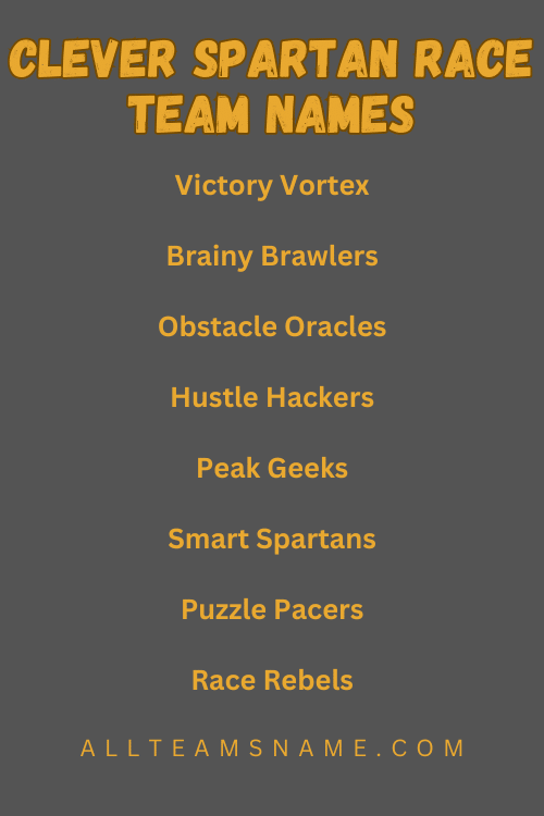 Clever Spartan Race Team Names