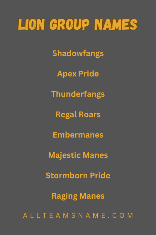 Lion Group Names