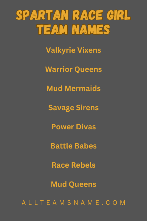 Spartan Race Girl Team Names