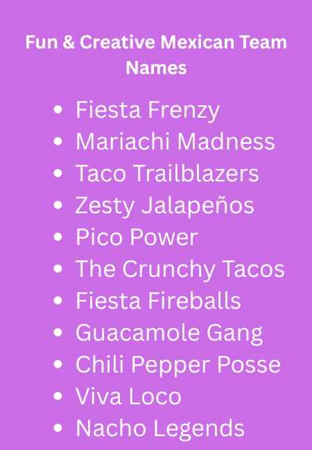 140 Unique Mexican Team Names – Fun, Powerful & Memorable 1 Creative Mexican Team Names