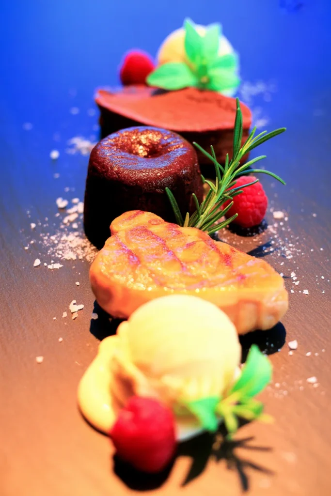 cinematic horizontal image combining sweet desserts and savory dishes side by side, vibrant colors, high contrast lighting, premium food styling, blog header, ultra HD