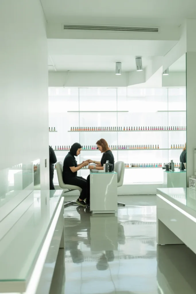 a photograph of a sleek modern nail salo KzHMC3mfQ0GCaoOAM6GowQ 7gFexoUQSF29YuSJJVXyfg cover hd